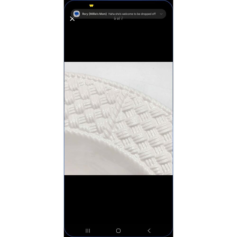 Tiffany Weave Plates - Set of Two 9" Plates - White Made in Ireland - Picture 4 of 8